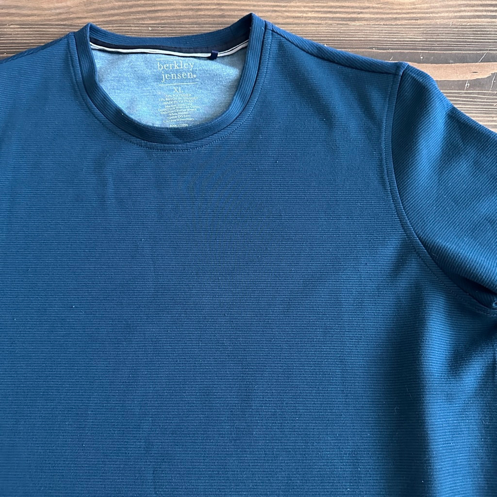 Berkley Jensen Teal Long Sleeve Shirt Men’s XL Ribbed Knit